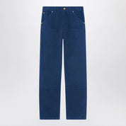 Versace Petrol blue cotton carpenter trousers