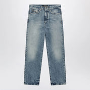 Versace Blue washed-effect jeans with small studs