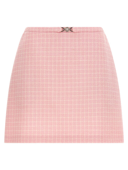 Versace Medusa 95 Skirt — Pink Tweed Mini | Versace