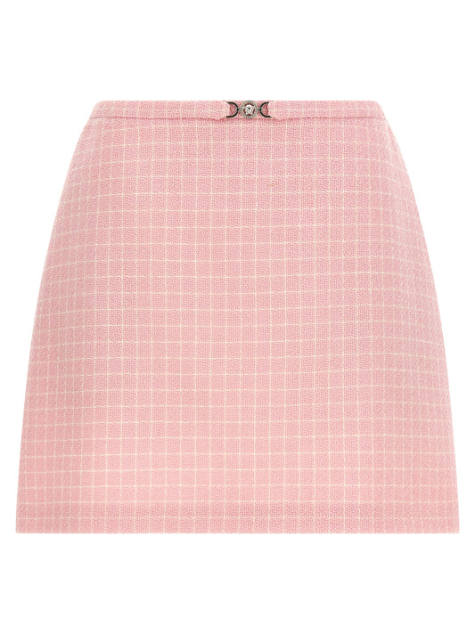 Versace Medusa 95 Skirt — Pink Tweed Mini | Versace