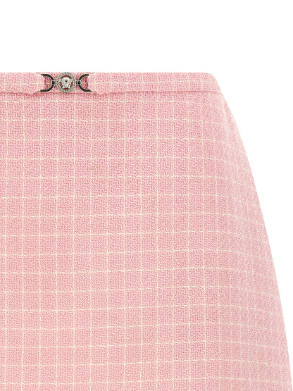Versace Medusa 95 Skirt — Pink Tweed Mini | Versace