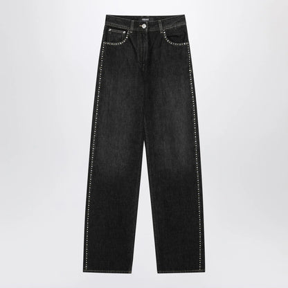 Versace Black jeans with studs and crystals