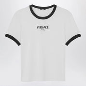 Versace White/black stretch viscose jersey T-shirt