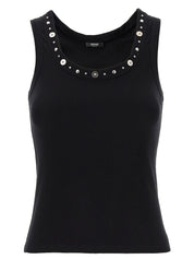 Versace Medusa Tank Top – Black Ribbed Cotton (Women)