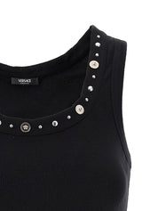 Versace Medusa Tank Top – Black Ribbed Cotton (Women)