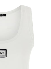 Versace ‘90s Vintage Logo’ Top — White Ribbed Cotton (55)