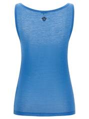 Versace Medusa Tank Top — Light Blue Wool Topwear