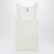 Versace Cream wool tank top with logo embroidery