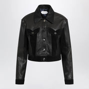 Versace Slim black leather blouson