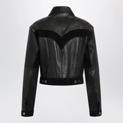 Versace Slim black leather blouson