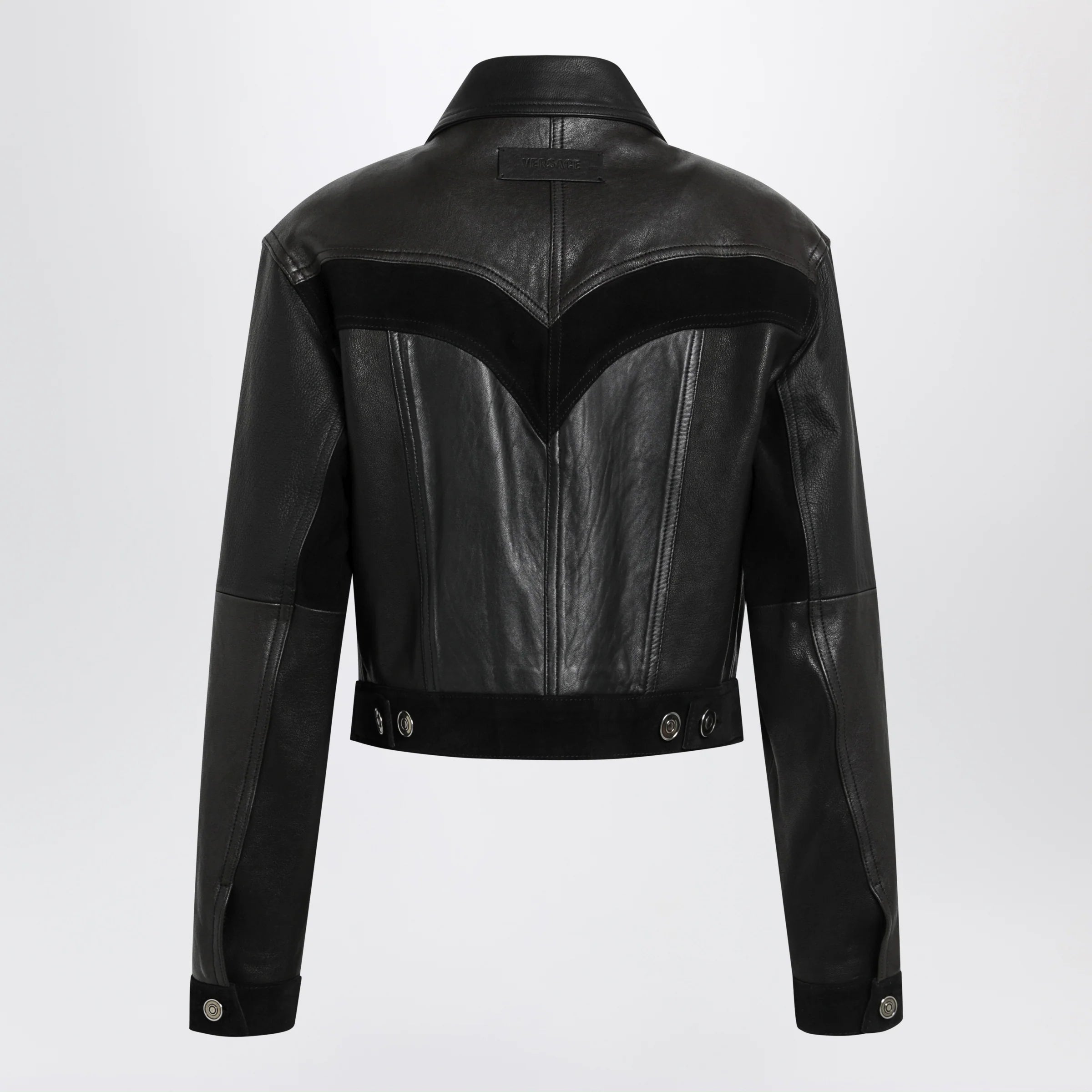 Versace Slim black leather blouson
