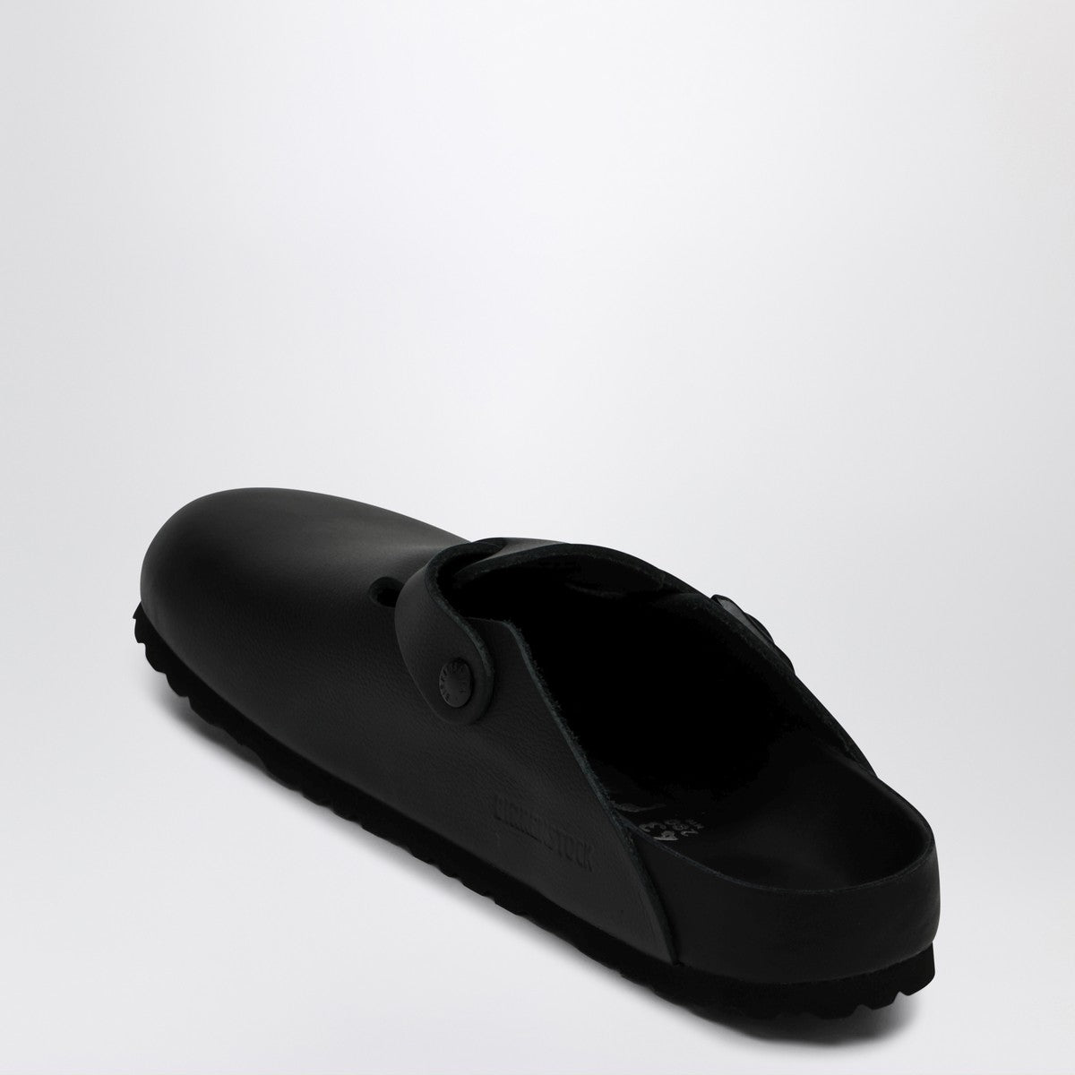 Birkenstock Boston slipper in smooth black leather