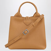 Longchamp Le Roseau S — Walnut Leather Handbag