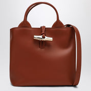 Sac hobo Longchamp Le Roseau S en cuir de veau écorce