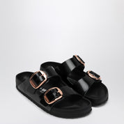 Birkenstock Slide Arizona Big Buckle — Shiny Black Leather