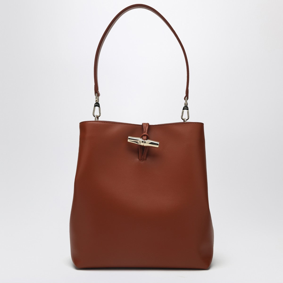 Sac hobo Longchamp M Le Roseau en cuir de veau écorce