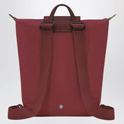 Longchamp Le Pliage Green backpack in Pomegranate recycled polyamide