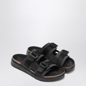 Birkenstock Shinjuku — Black Leather & Textile Slipper