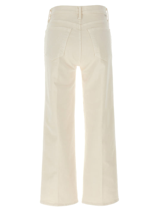 Mother The Rambler Zip Ankle Jeans — White High-Waist