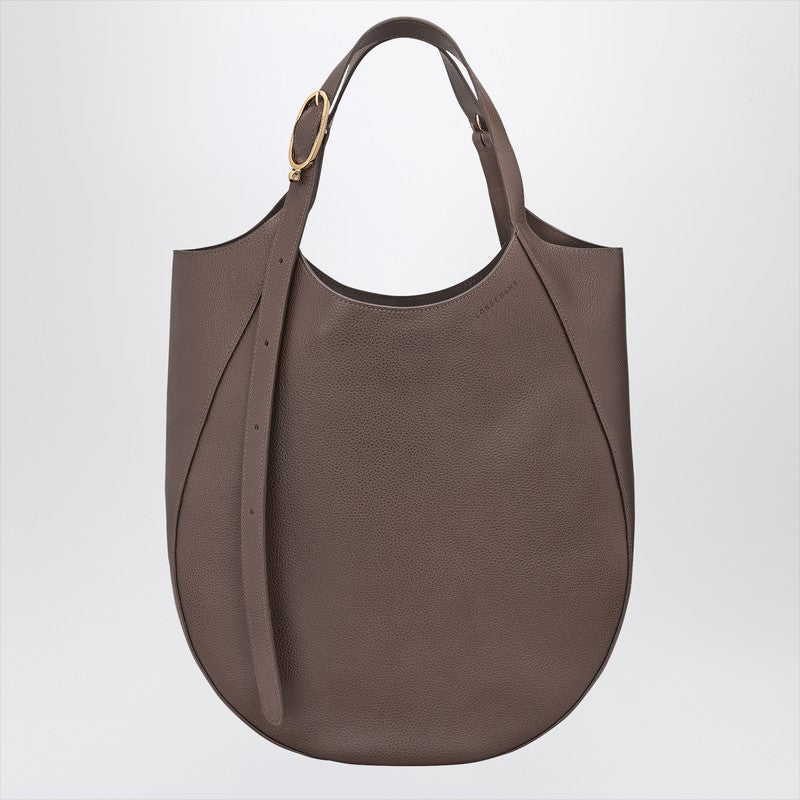 Longchamp Cabas XL Le Foulonné en cuir de veau taupe