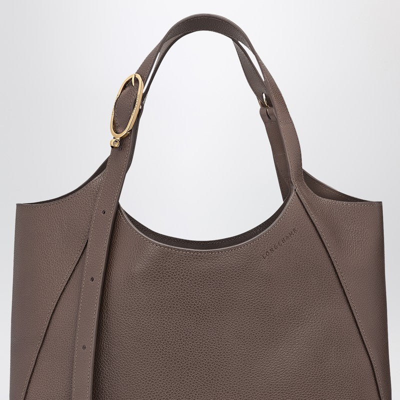 Longchamp Cabas XL Le Foulonné en cuir de veau taupe