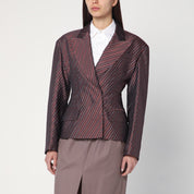 Chaqueta de rayas burdeos con bolas acolchadas de Dries Van Noten