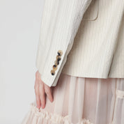 Écru oversized double-breasted jacket by Dries Van Noten