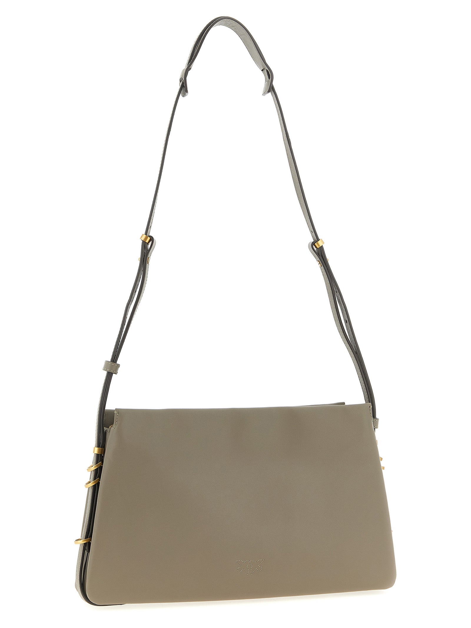 Pinko Triplet Crossbody Bag — Gray Leather Shoulder Bag