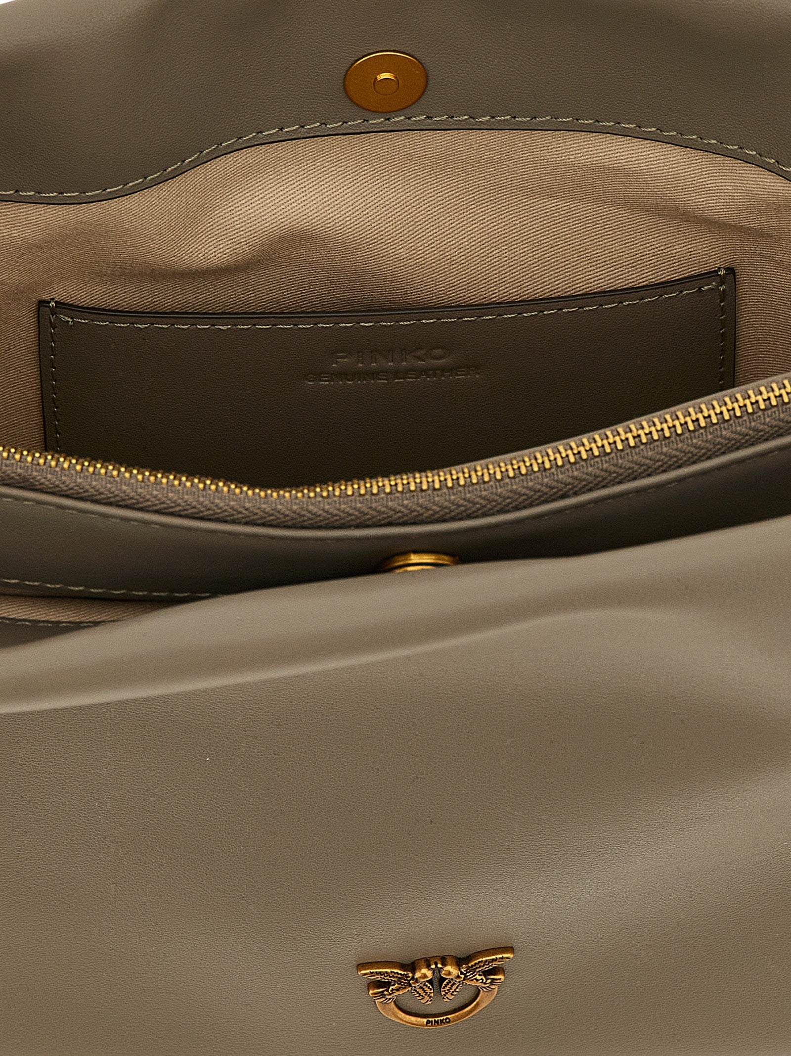 Pinko Triplet Crossbody Bag — Gray Leather Shoulder Bag