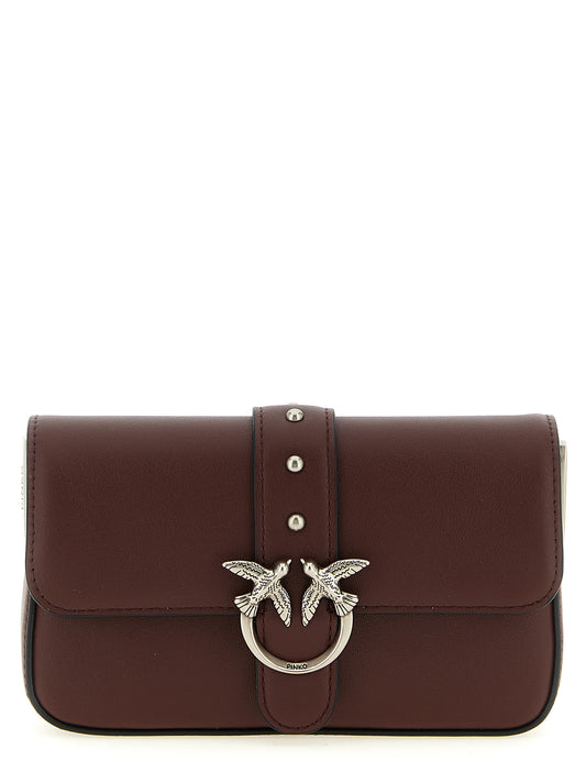 Pinko Love One Slouchy Baby Crossbody Bag — Bordeaux