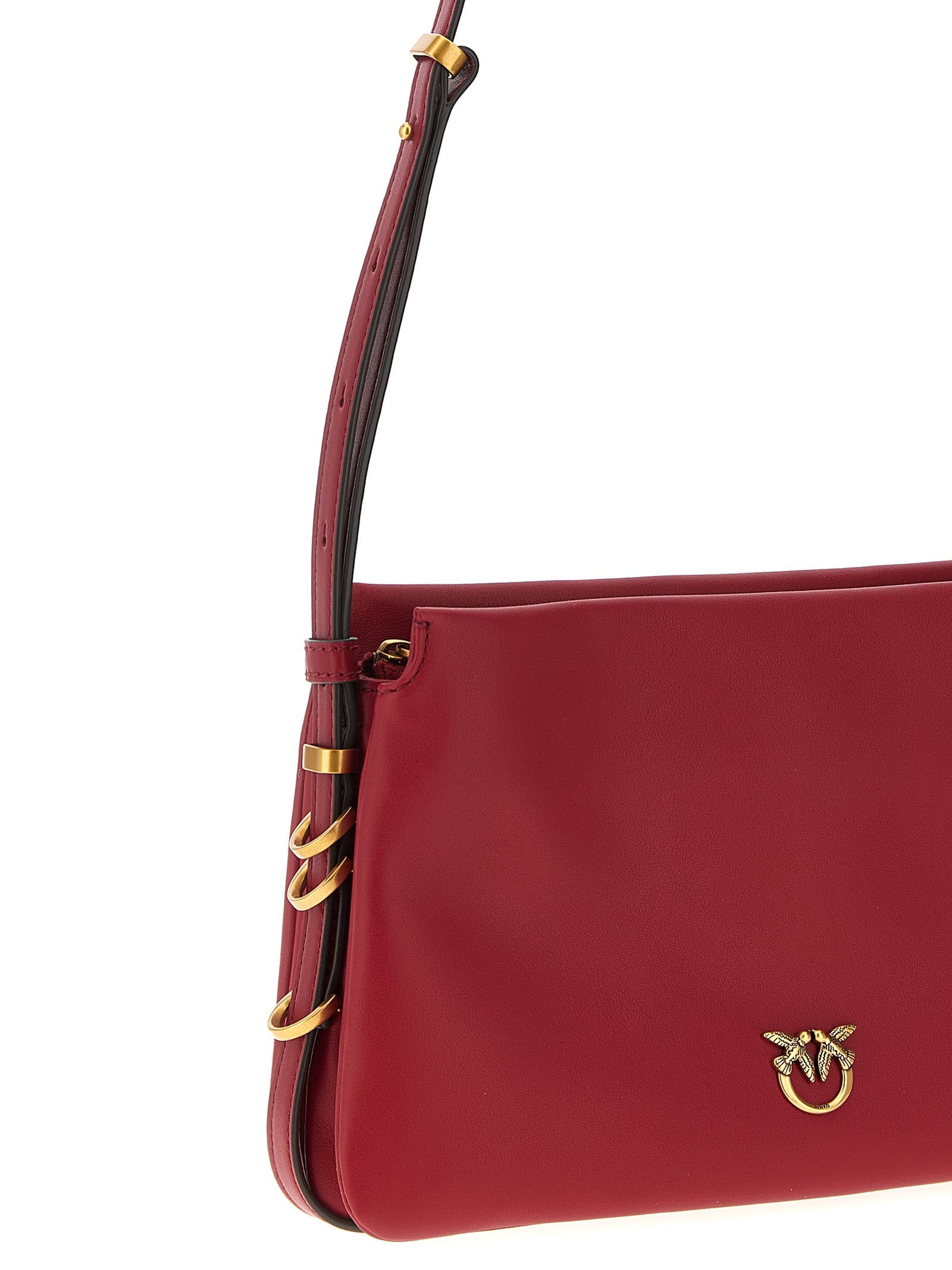 Pinko Triplet Mini Crossbody Bag — Red Leather, €290