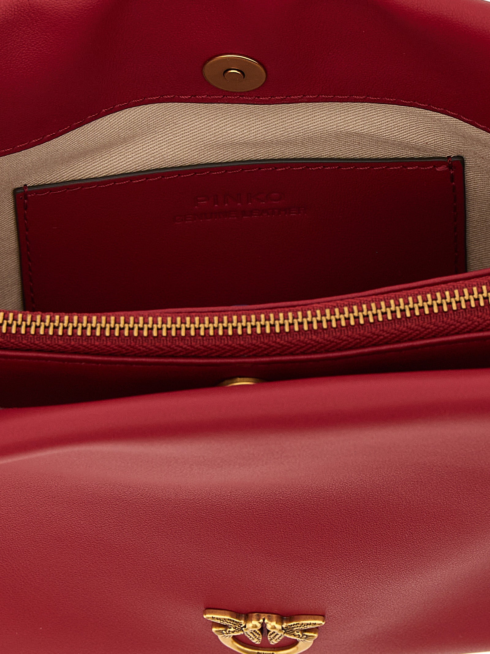 Pinko Triplet Mini Crossbody Bag — Red Leather, €290