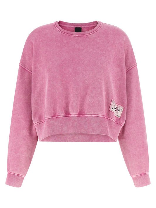 Pinko Lavacourt Sweatshirt — Pink Crop Topwear