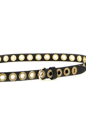 Pinko Crystal Studs Belt — Designer Women's Belt