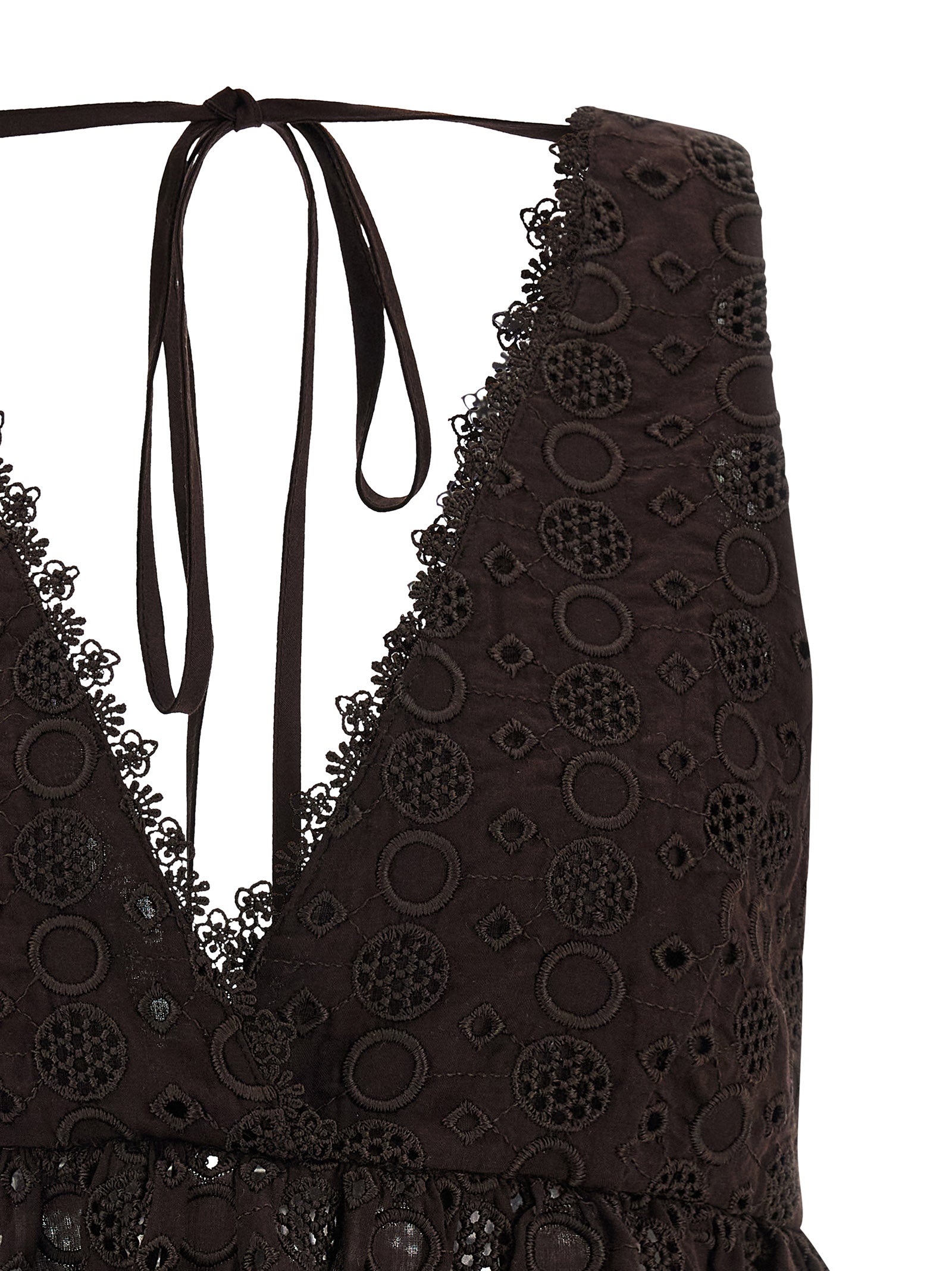 Pinko Kiersten Cropped Top — Sangallo V‑Neck