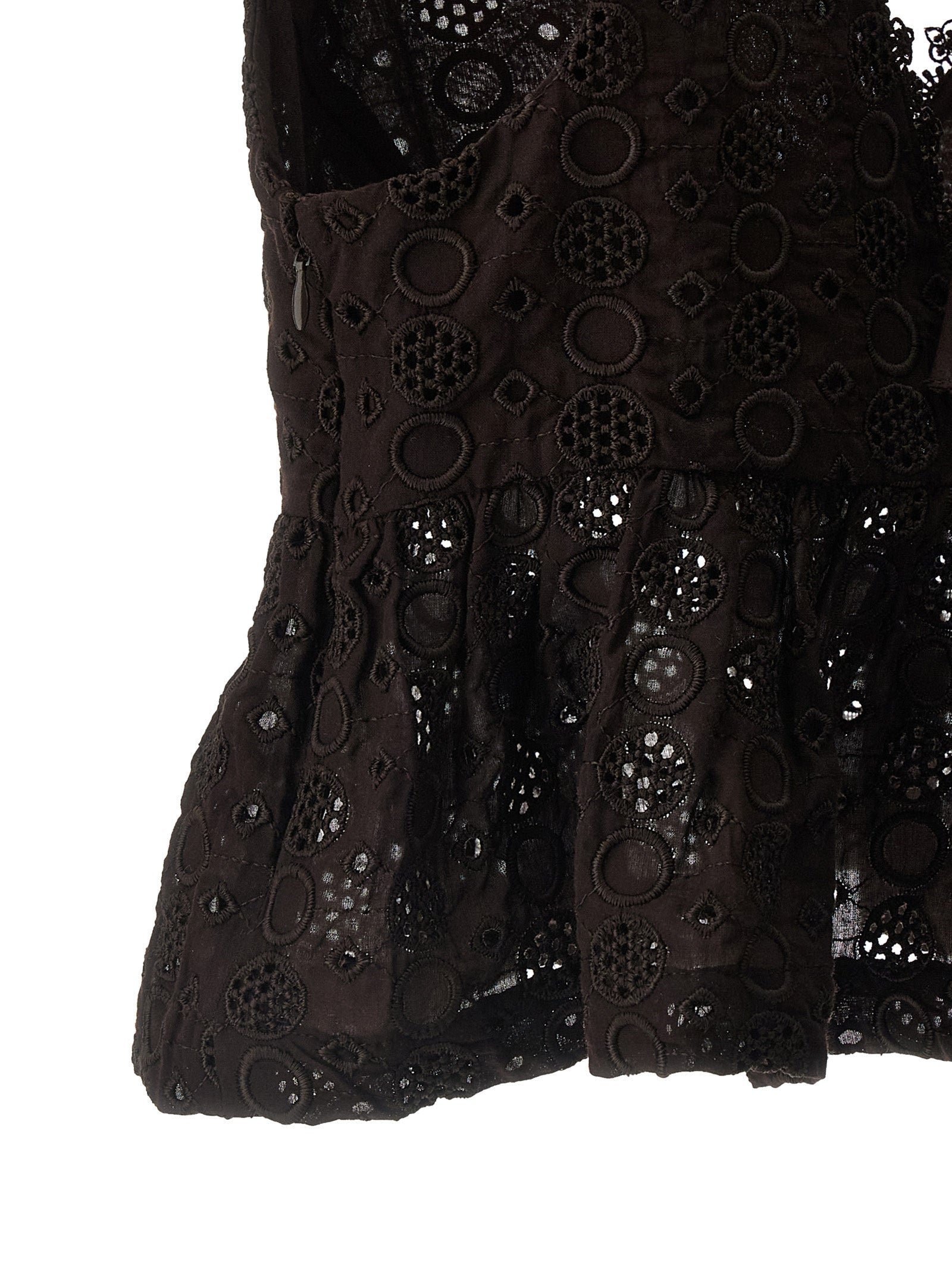 Pinko Kiersten Cropped Top — Sangallo V‑Neck