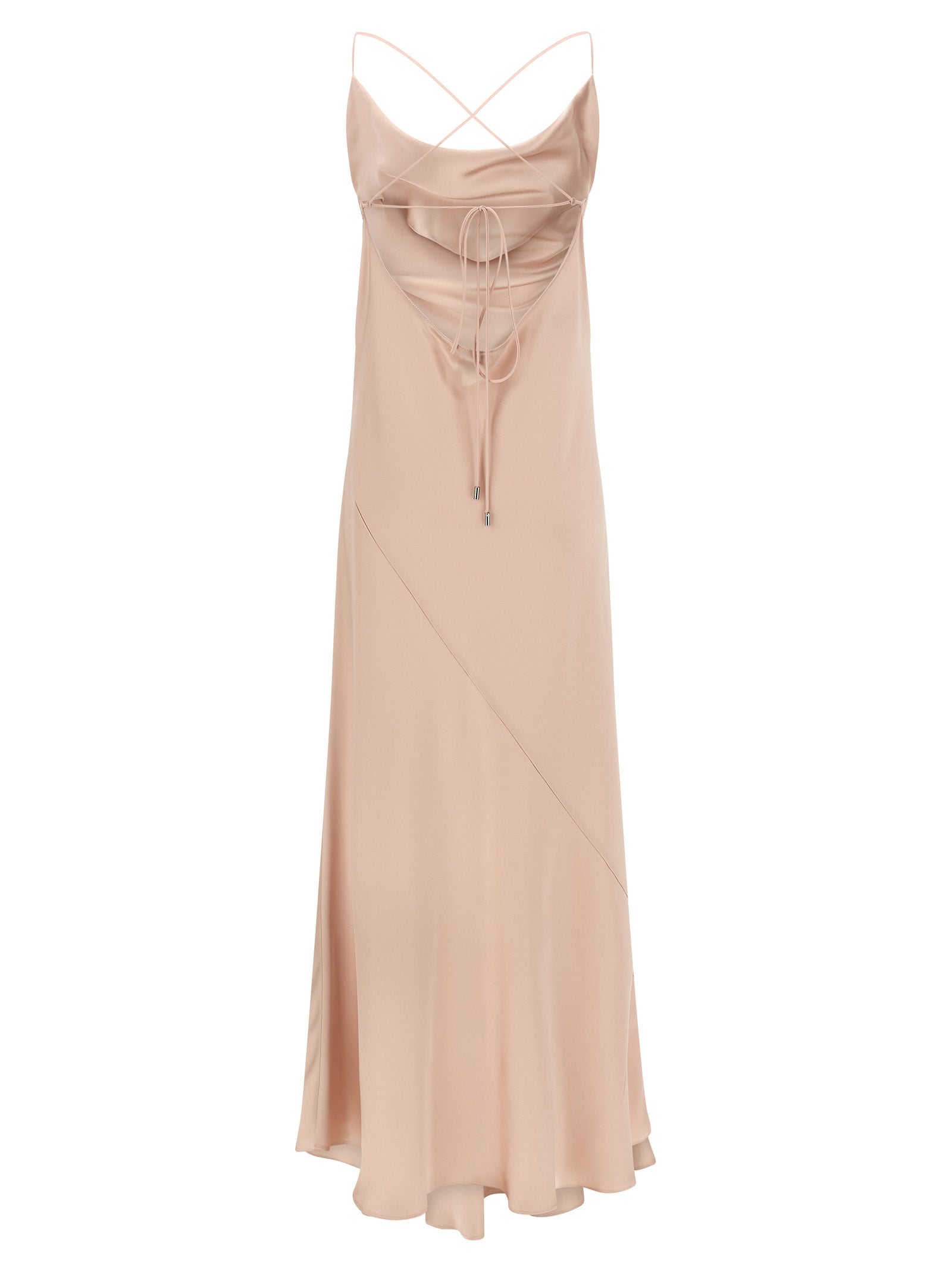 Pinko Pink Farro Dress — Satin Maxi Dress for Women