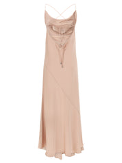 Pinko Pink Farro Dress — Satin Maxi Dress for Women