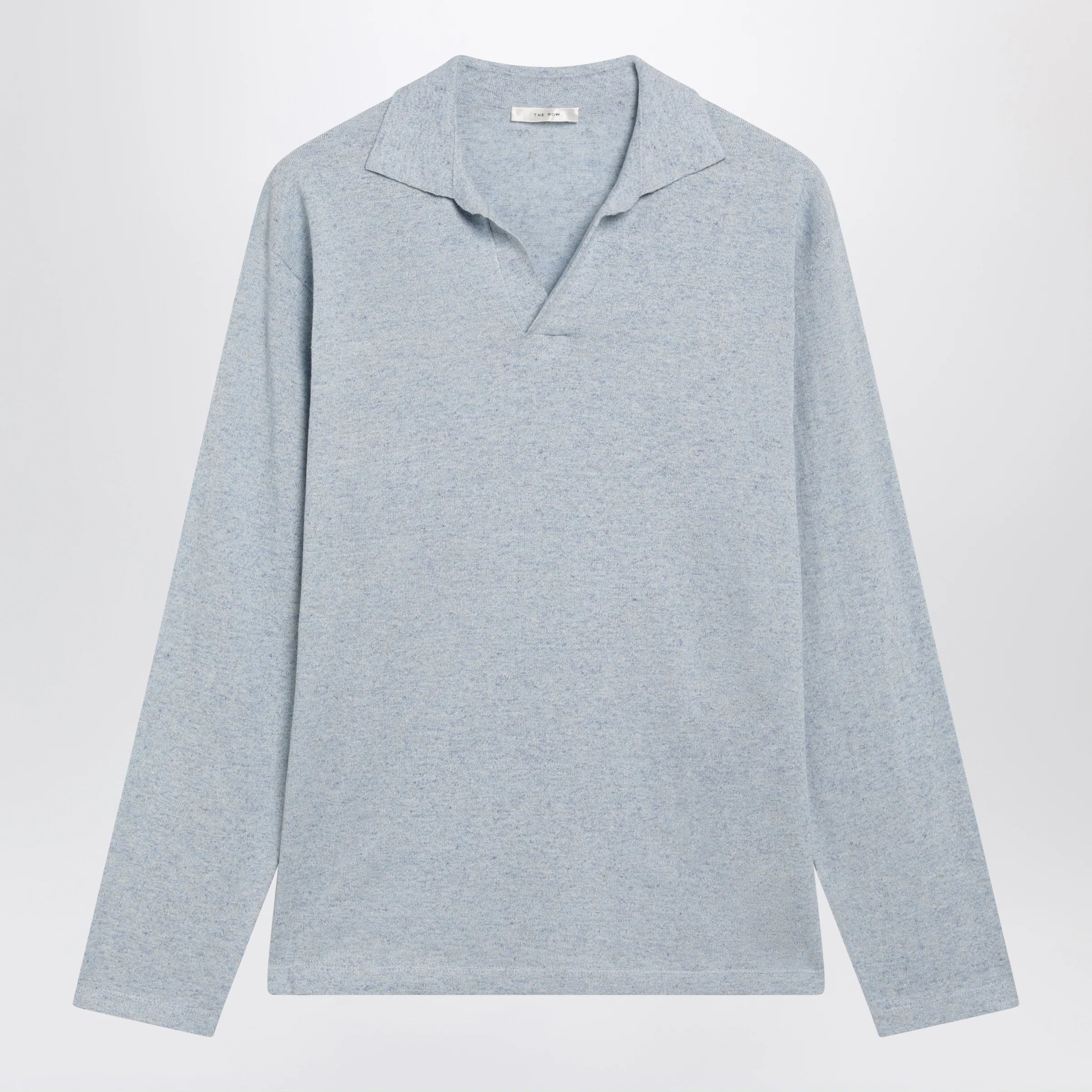 The Row Niosa Oversized Polo — Ice Blue Knitwear
