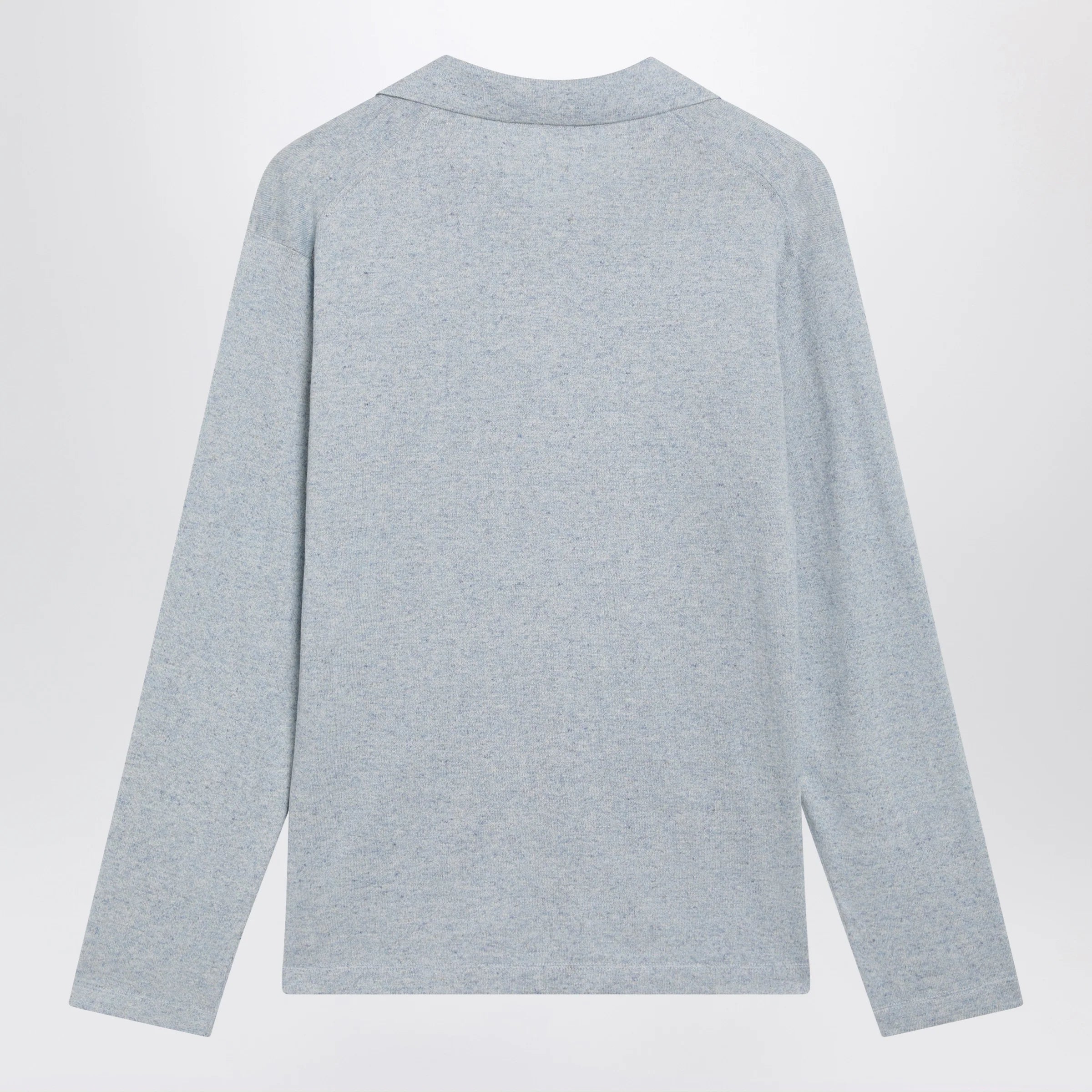 The Row Niosa Oversized Polo — Ice Blue Knitwear