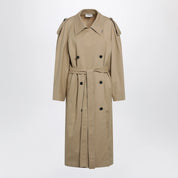 The Row Dester double-breasted cotton-cashmere trench in sand