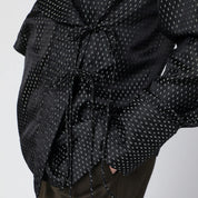 Dries Van Noten Black wrap shirt with jacquard texture