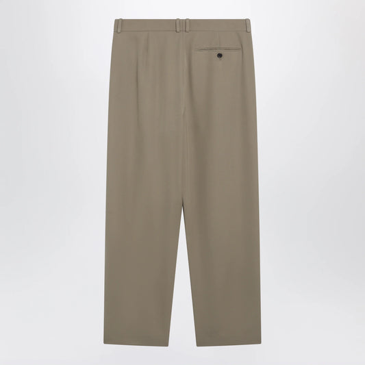 The Row Gianni Tapered Wool Gabardine Trousers — Beige