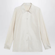 The Row Lucetta shantung silk shirt in vanilla