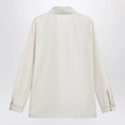 The Row Lucetta shantung silk shirt in vanilla
