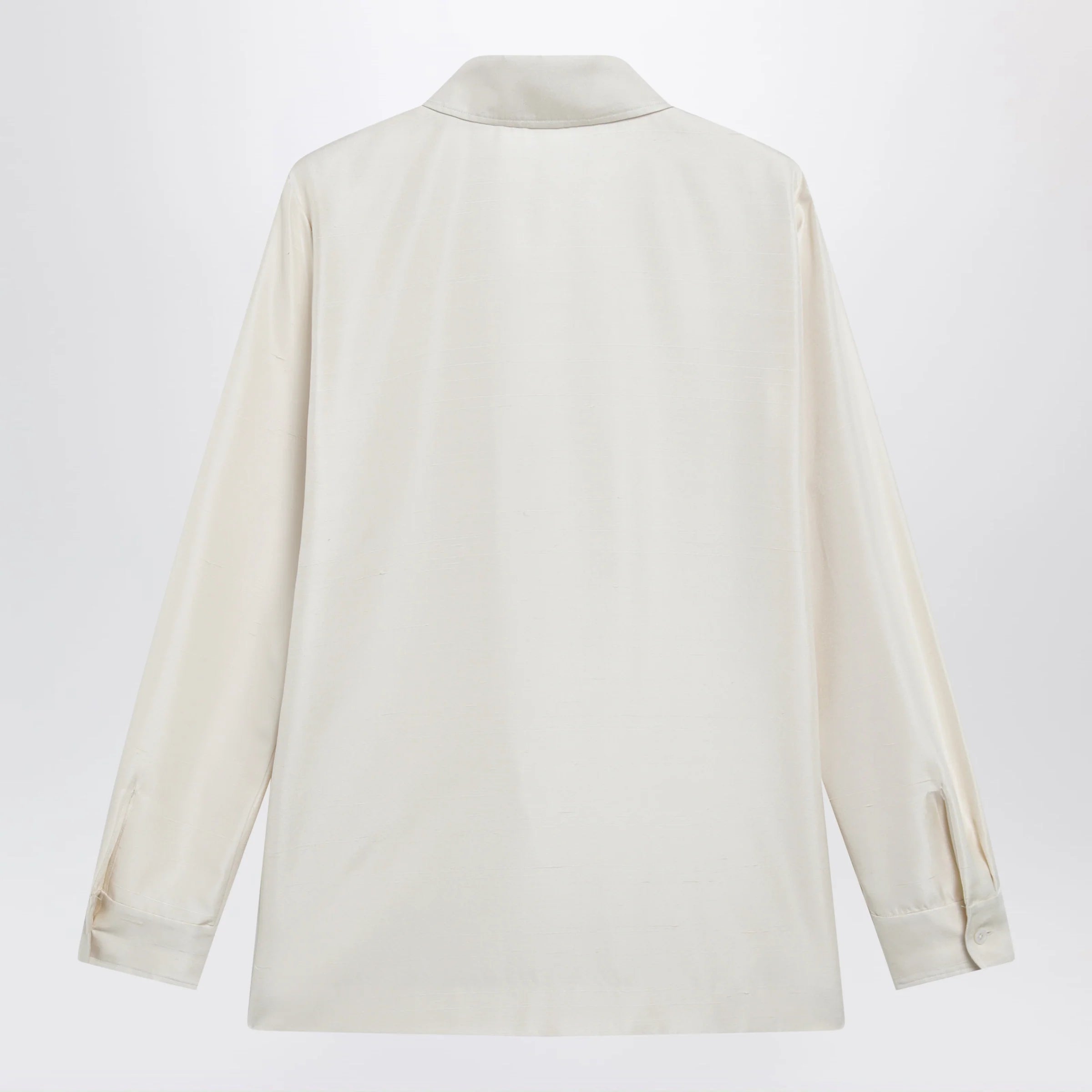 The Row Lucetta shantung silk shirt in vanilla