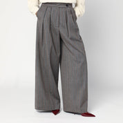 Dries Van Noten Wide gray wool palazzo pants