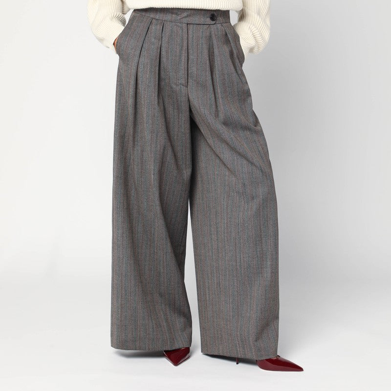 Dries Van Noten Wide gray wool palazzo pants