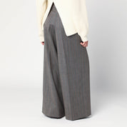 Dries Van Noten Wide gray wool palazzo pants