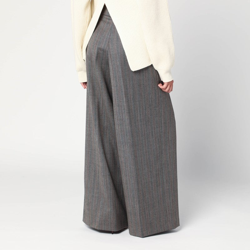 Dries Van Noten Wide gray wool palazzo pants